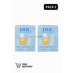 DHC Double Cleanse Essentials Set - Deep Cleansing Oil, Face Wash Powder -2 Pack